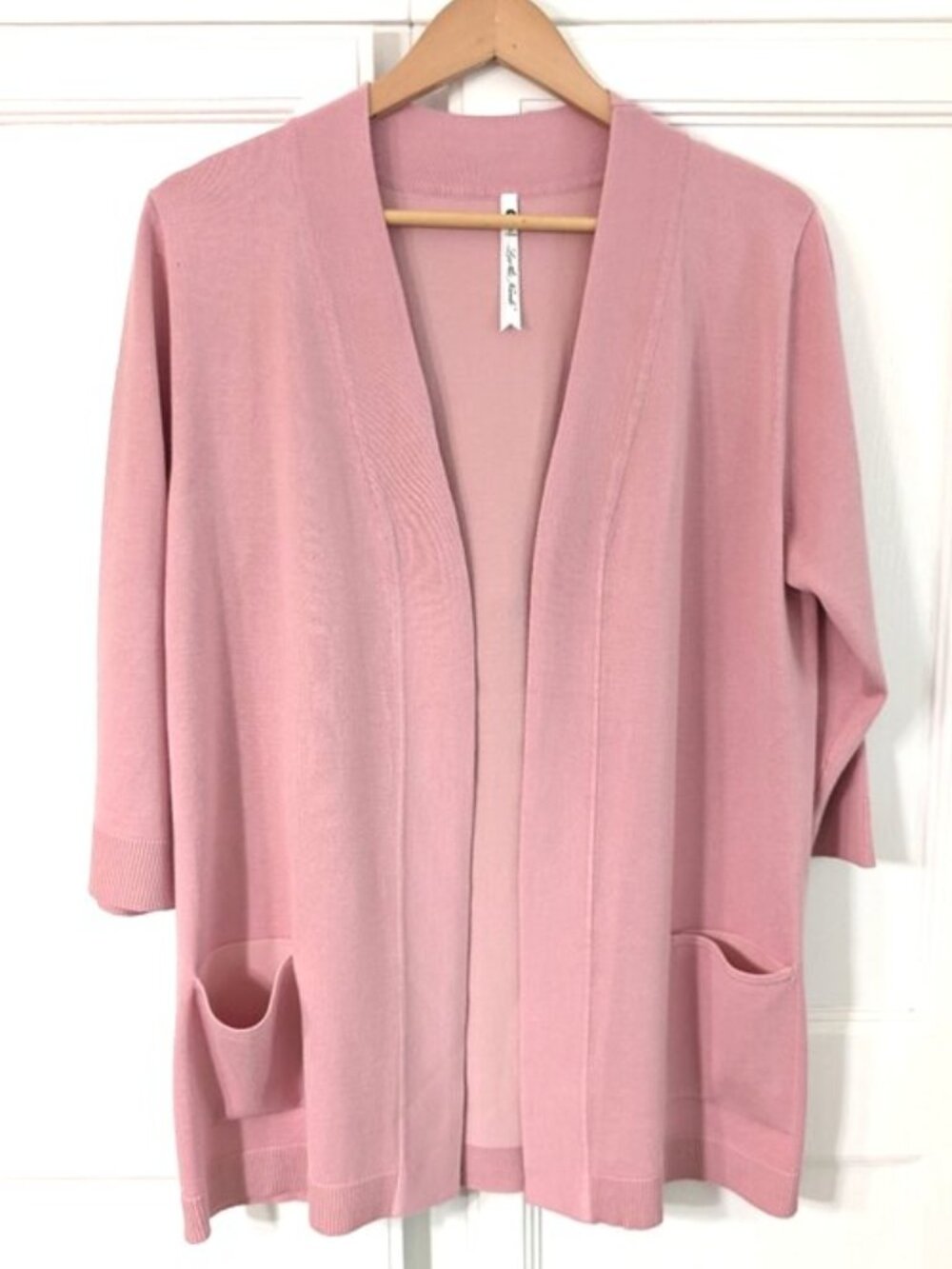 NWOT Leo & Nicole Pink Open-Front Cardigan with‎ Pockets L